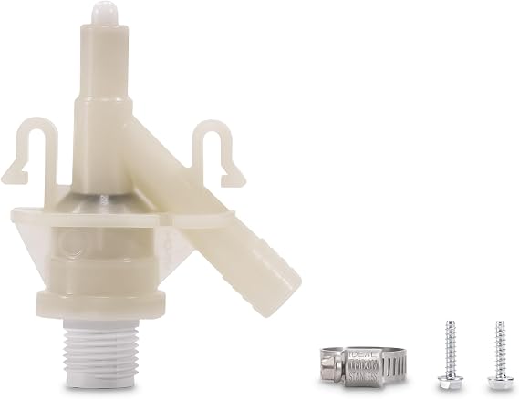 Genuine Dometic OEM Water Valve Kit | 300 and 400 Series Dometic and Sealand Toilets | Includes Hose Clamp and Fasteners | RV Toilet Repair and Replacement - (385311641)