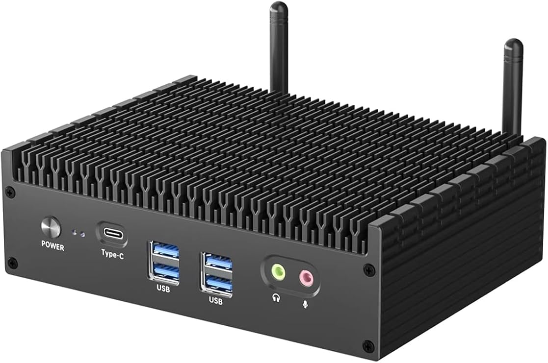 TOPGRO K3 Mini PC Core i7-1255U, Fanless Computers(10C/12T, Up to 4.7GHz) 16GB DDR4/1TB PCIe4.0 SSD, Metal Case, Small Industrial PC Win11 Pro, 8K UHD/2.5G LAN/Thunderbolt 4/WiFi 6E/BT5.3, Home&Office