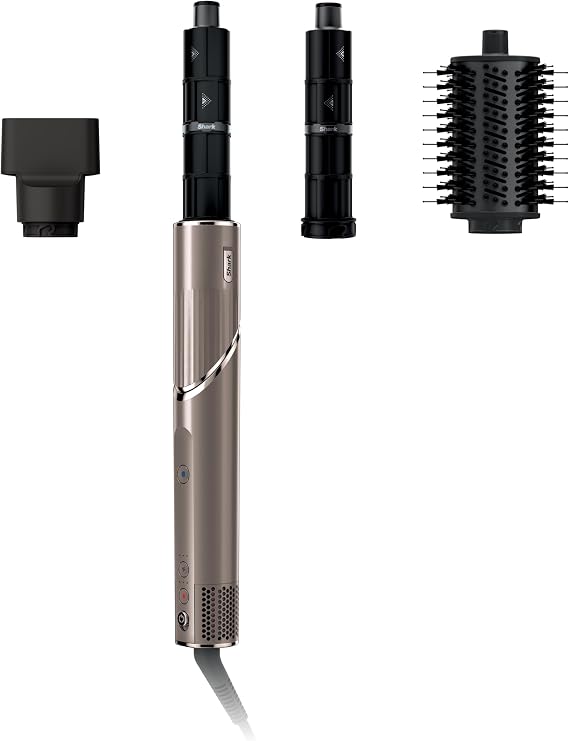 Shark FlexStyle, Air Multi-Styler & Drying System, Mocha Silver, HD431BR | No Heat Damage, One Twist between Dryer & Styler, 4 Heat/3 Airflow Settings, Cool Shot