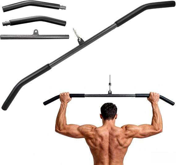 39in Lat Pull Down Bar, Fitness Lat Pulldown Attachments for Tricep Press and Upper Body Workout Strength Training, Gym, Muscle Building