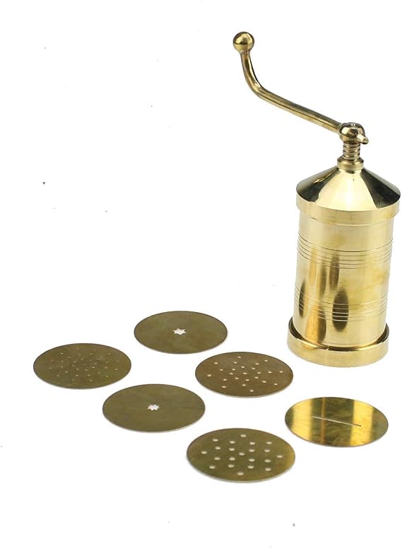 Sev Sanch Pasta Maker,Sev Sancha Manual Pasta Noodles Spaghetti Maker Murukku Chakli Bhujia Maker Indian Snack Maker with 6 Different Disc Plates