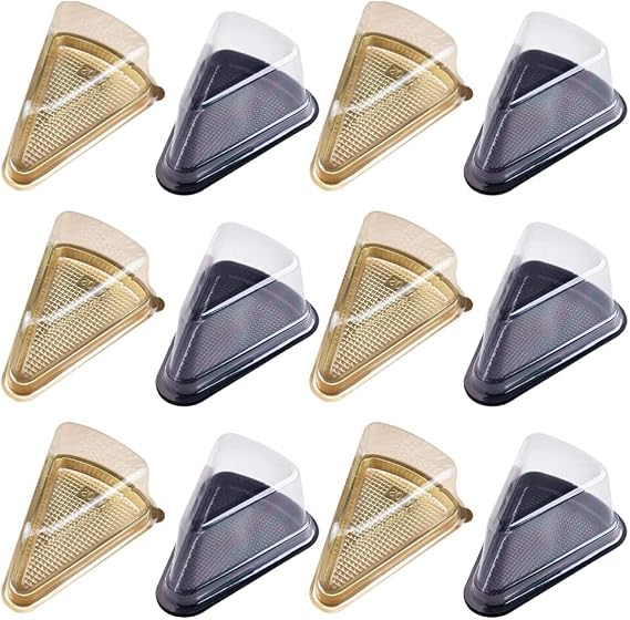 SOLUSTRE 40Pcs Cake Slice Containers Plastic Clear Cake Slice Boxes for Cake, Tiramisu, Mousse, Dessert, Triangle