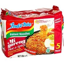 Indomie Instant Fried Noodles Hot &amp;amp;amp; Spicy Flavour  Total 10 packs x 80g