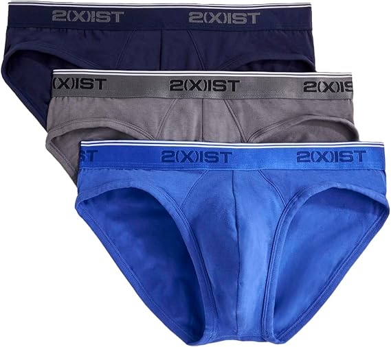 2(X)IST Men's Cotton Stretch No Show Brief 3-Pack