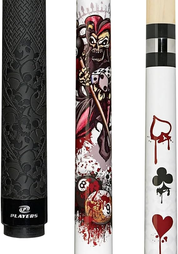 Players 58" 2-Piece D-JS Jester Billiard Pool Cue Stick | North American Hard Maple, Sport Grip