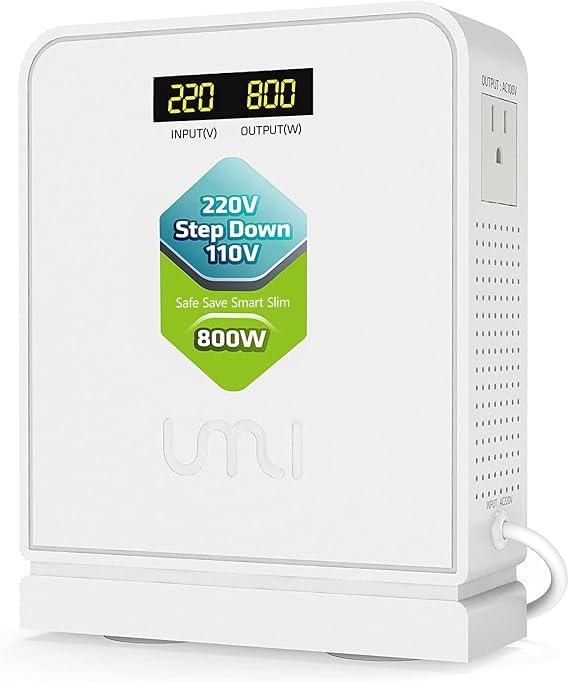 UMI Step Down Converter 220V to 110V 800W Use Europe Appliances to US