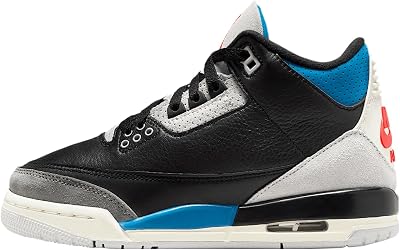 Air Jordan 3 Retro OG Rare Grade School Lifestyle Shoes BlackChile RedNeutral GreyMilitary BlueCoconut Milk