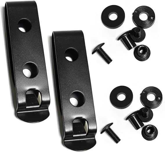 2 Pairs K Sheath Waist Clip with Screws, Rust-Proof Accessory for Scabbard Carrying Ideal for Securing Knife Sheaths on Belts During Outdoor Camping, Hiking & Daily Carry