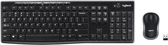 Logitech MK270 Full Size Wireless Keyboard and Mouse Combo - Black