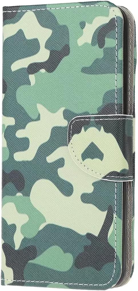 For iPhone 15 Pro Max Case Leather Wallet Flip Folio Stand View Bookstyle Case with Card Holder Stand Silicone Bumper Shockproof Slim PU Cover for iPhone 15 Pro Max Camouflage