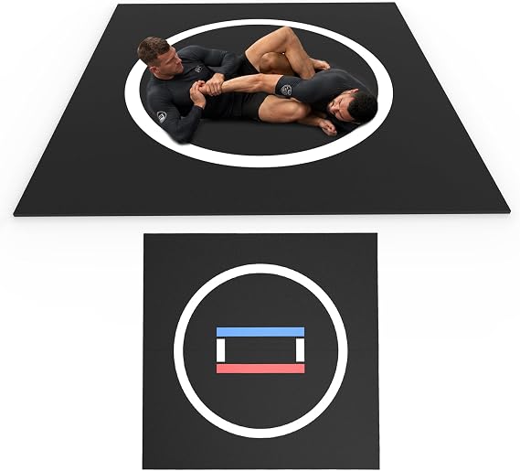 10'x10'/10'x6.6' Wrestling Mat,1.2"Durable Judo Mat, 3-Layer Anti-Slip, Jiu Jitsu Mats for Home & Gym, Roll-Up Design for Martial Arts & BJJ Training