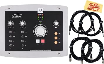 Audient iD22 10-In 14-Out Audio Interface Bundle with 2 Instrument Cables, 2 XLR Cables, and Austin Bazaar Polishing Cloth