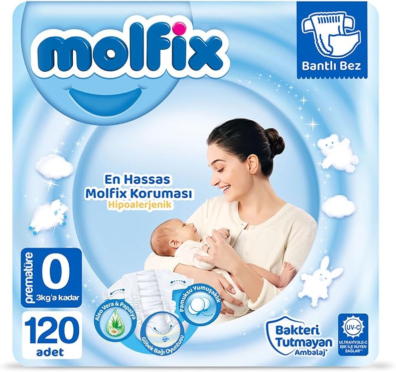 Molfix Prematüre 0 Beden Bebek Bezi, 120 Adet
