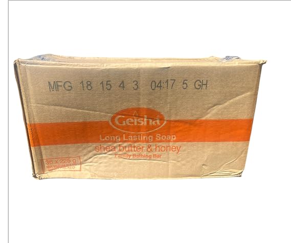 GEISHA LONG LASTING FAMILY BATHING BAR SOAP 36 bars soap (shea butter and honey 225g)