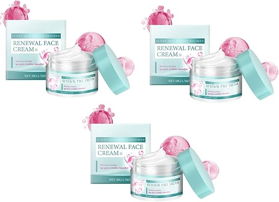 Saam Face Cream, Saam Renewal Face Cream, Renewal Face Cream Anti-Wrinkle Facial Cream, Anti-Wrinkle Moisturising Cream, Brightening Cream, Daily Women Skincare Non-Greasy Face Cream (3Pcs)