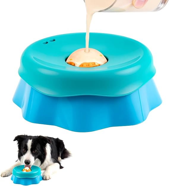 Dog Lick Bowl, Slow Feeder Dog Bowl with Anti-Slip Module, Silicone Dog Licking Bowl for Peanut Butter, Yogurt and Treats, Non-Slip Dog Lick Bowl-Suitable for Large, Medium, and Small Dogs