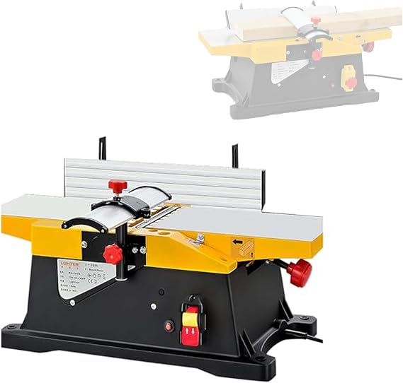 Electric Benchtop Wood Planer, 6 Inch Jointer, 12000R/min Speed, 3mm Cutting Depth for Precision Woodworking and Joinery Tasks