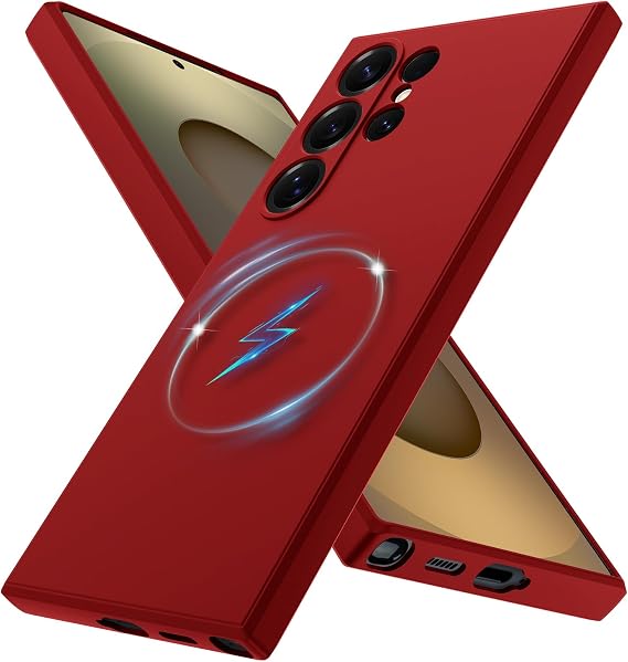 for Samsung Galaxy S25 Ultra Case,Compatible with Red | Magnetic, [Military Grade Drop Tested] Shockproof Slim Thin Phone Case,