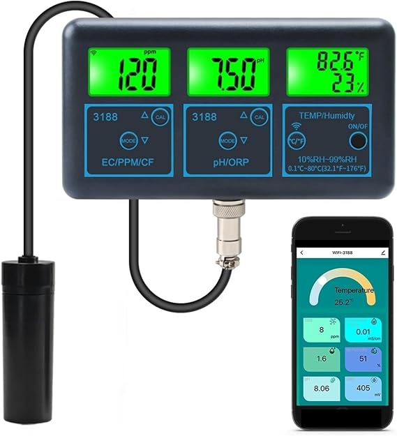 PH測定器、 WiFi PHメーター 温度 TDS EC ORP 水質テスター Tuya APP スマートモニター デジタルアナライザー