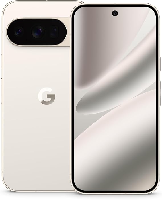 Google Pixel 10 Pro - Unlocked Smartphone with Gemini - Porcelain - 128 GB | Android phone, triple rear pro camera system, fast-charging 24+ hour battery, bright 6.3" Super Actua Display