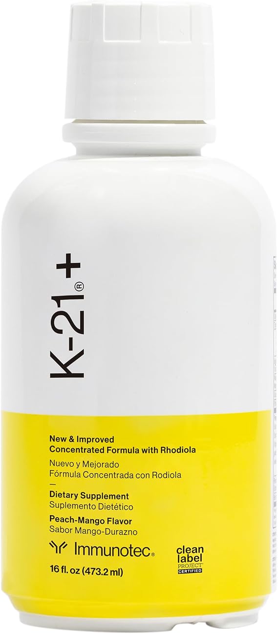 Immunotec K-21+ Adaptogen Liquid Supplement Rhodiola Rosea + 21 Botanicals + 4 Mineral Complex | Stress, Focus and Immune Support | Gluten Free, Vegan, No Artificial Sweeteners