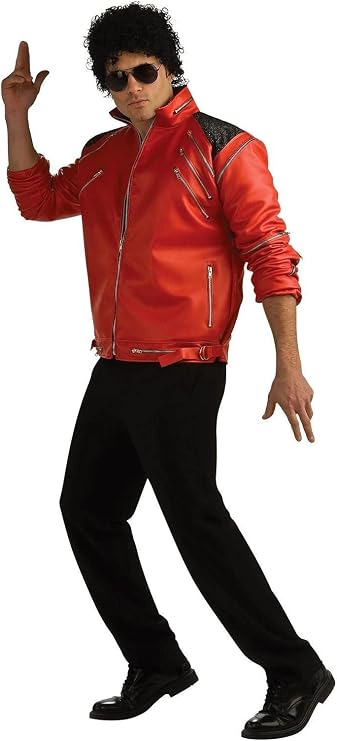 Michael Jackson BEAT IT Jacket Red DLX Costume Adult Men's, red