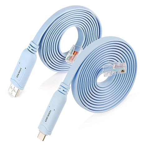 6FT USB and USB C to RJ45 Cisco Console Cable for Cisco, NETGEAR, Ubiquity, LINKSYS, TP-Link Routers/Switches