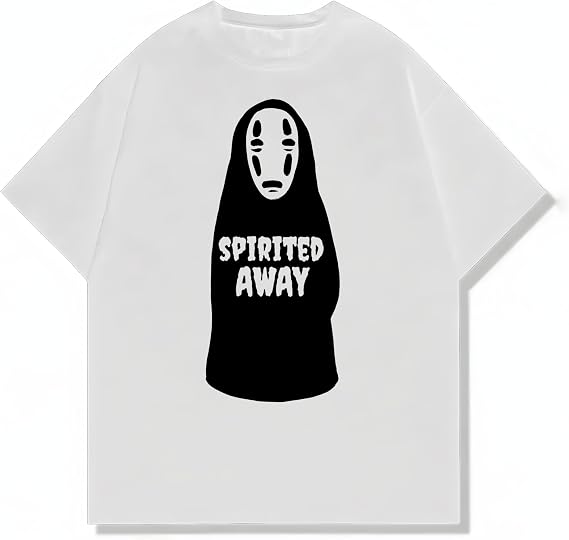 Spirited Away No Face Tee, Unisex Vintage Y2K Oversized Graphic T-Shirt, Streetwear Grunge Style, Relaxed Fit Retro Aesthetic