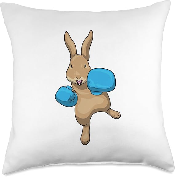 Rabbit Boxer Boxing gloves Boxing Throw Pillow