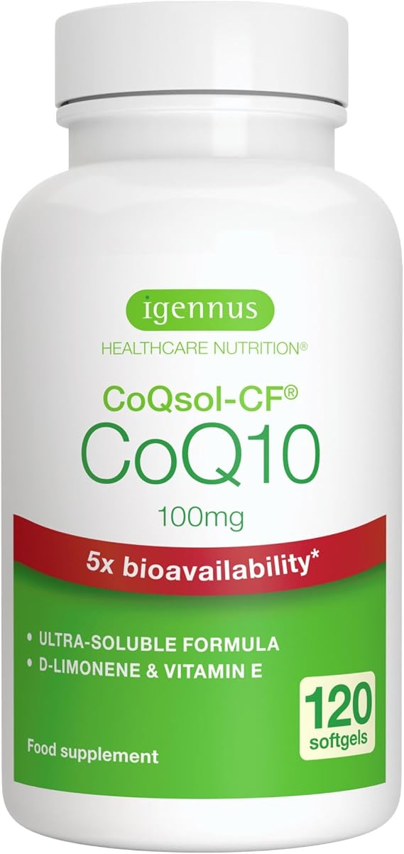 Igennus Advanced CoQ10 100mg, High Absorption CoQSol-CF, 120 Servings