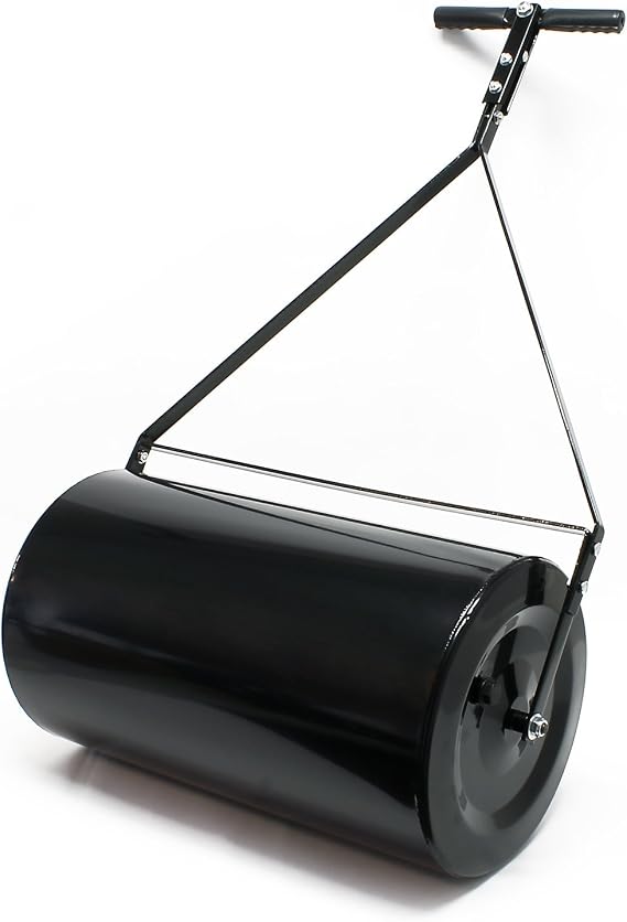 Combination Push/Tow Poly Lawn Roller 14 x 24 inch, 16 Gallon Capacity, Easy-Turn Tethered Plug, Durable Poly Construction for Lawn Care & Maintenance