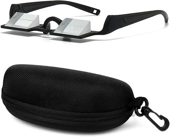 Belay Glasses,Prism Glasses,Rock Climbing Belay Glasses,Lazy Glasses Horizontal 90 Downward HD,with Storage Case,for Climbing Activities Laying Down Reading,Watching TV,Knitting