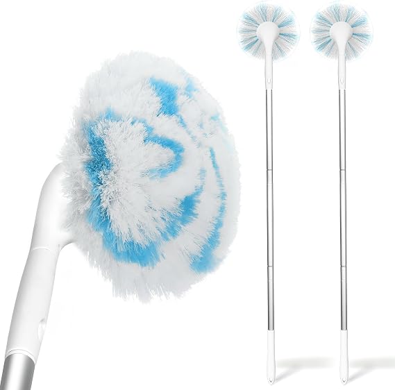 Non-Scratch Tub Tile Scrubber Brush, 48" Long Handle (2-Pack)