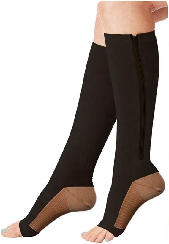 Zippered Medical Compression Socks (1 Pair) Zipper Stocking