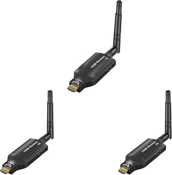Wireless HDMI Transmitter and Receiver,1 Tx 2 Rx 4K Decode 1080P Output HDMI Extender Kit, Plug and Play, 150M/500Ft, for Streaming Video to Display/Projector from Laptop, PC, TV Box