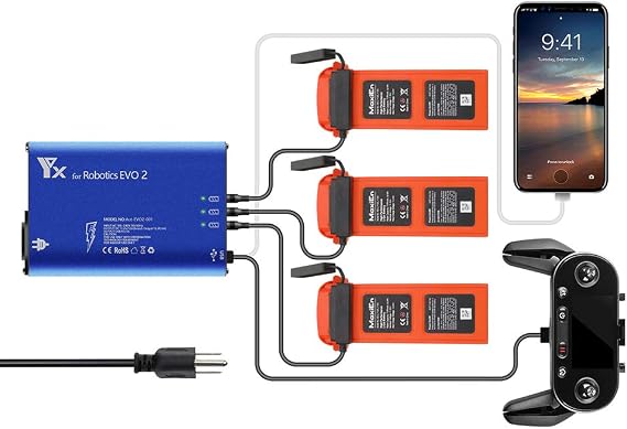 Hanatora Battery Charger for Autel Robotics EVO 2,II Pro V2 V3 Enterprise RTK,Dual Drone,Rapid Multi Parallel Charging Hub Accessories