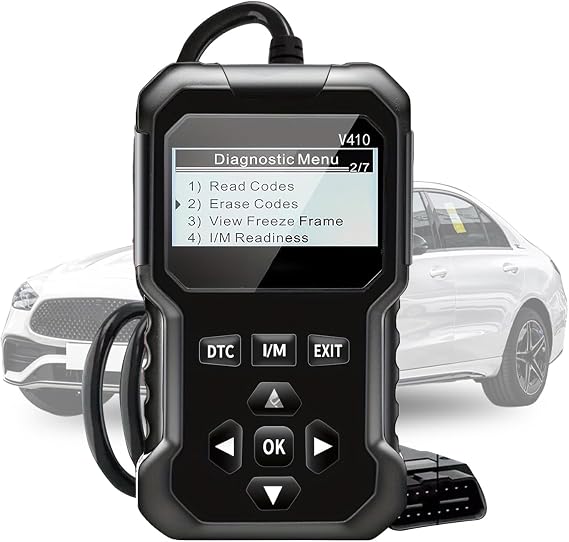 OBD2 Car Diagnostic Scanner - Vehicle Code Reader, Engine Fault Checker with 12 Language Support, Automotive Scan Tool with Error Analysis, Car Engine Diagnostic Tool for Home Garage Workshop Use