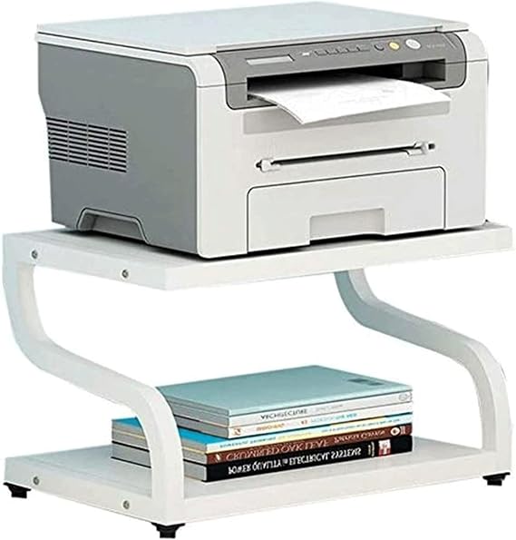 Printer Table 2-Tier Printer Stand, Sturdy ＆ Durable Metal Frame Printer Storage, Multifunctional Bookshelf for Home ＆ Office Storage Shelve