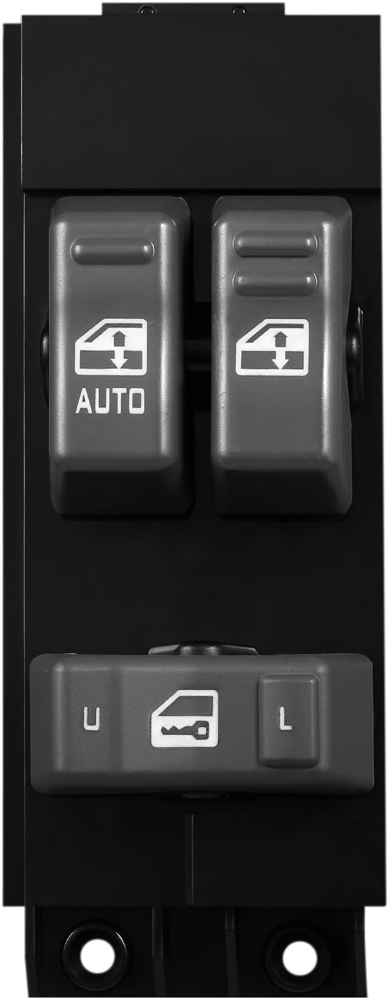 Window Switch Driver Side Master Power Switch | Compatible with 1999 2000 2001 2002 Chevy Silverado GMC Sierra 1500, 2500, 2500 HD, 3500 2-Doors Pickup Truck | Replace # 15047637, Gray