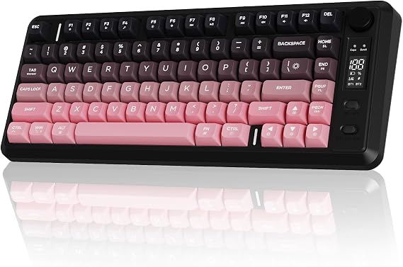 Free wolf M75 TKL Wireless Gaming Keyboard Mechanical Feel - BlackBerry
