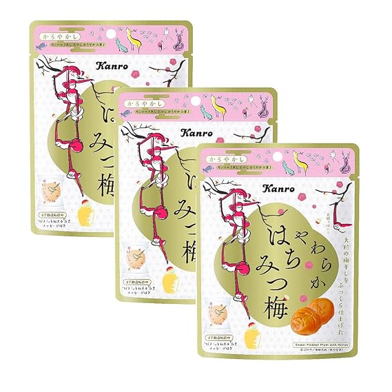 Soft Honey Plum 1.4oz 3pcs Japanese Dried Plum Dagashi Kanro Ninjapo