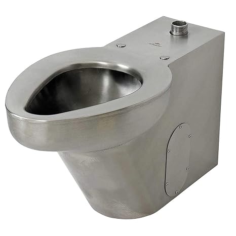 Toilet, Floor, Satin, Stainless Steel