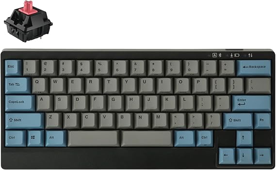 Leopold FC650MDS GrayBlue 65% Mechanical Keyboard, English US Arrangement, 65 Key Wired USB-C CHERRY MX Quiet Red Axis