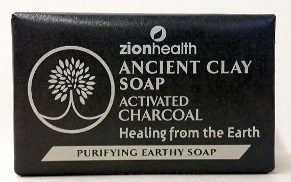 Zion Health Ancient Clay Soap Activated Charcoal, 6 Oz