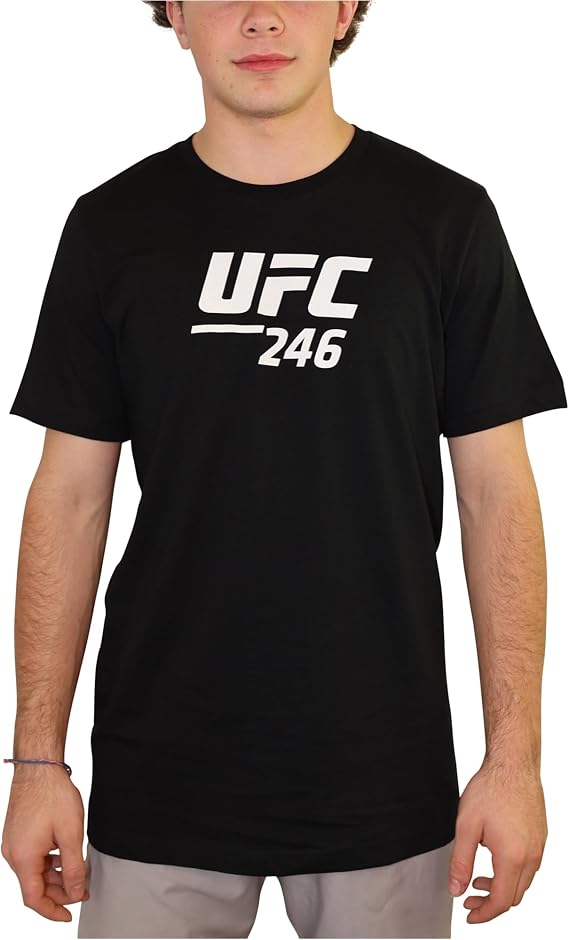 UFC Mens No. 246 McGregor Vs Cowboy Graphic T-Shirt, Black, -Large