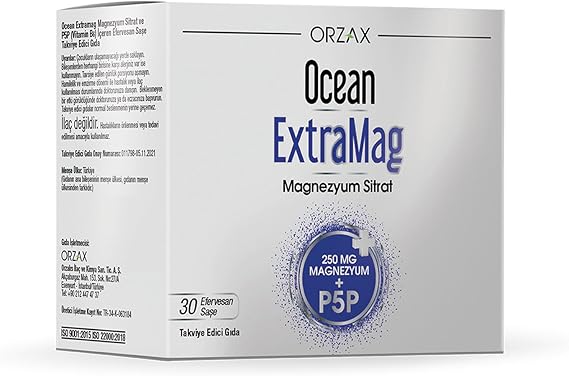 Orzax Ocean Extramag 250 Magnezyum Sitrat + P5P 30 Saşe