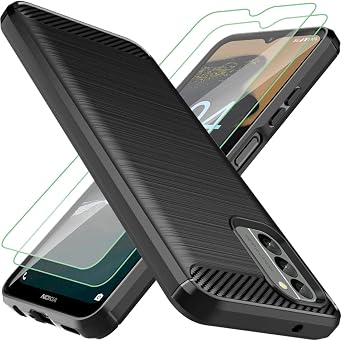 Osophter for Nokia G400 5G Case,Nokia G400 Case with 2pcs Screen Protector Shock-Absorption Flexible TPU Rubber Protective Cell Phone Cover for Nokia G400 5G Phone(Black)