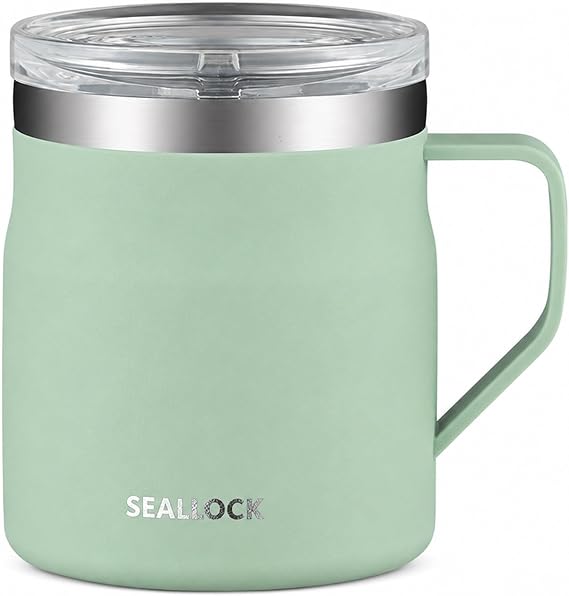 Luoqun88 Coffee Cup, Thermal Insulated Stainless Steel Travel Cup, Travel Mug with Lid & Handle, Thermos Mug- Keep Cold/Hot for Hours,