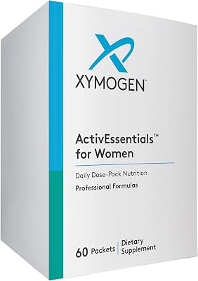 XYMOGEN ActivEssentials for Women - Daily Dose Pack Nutrition with 4 Supplements - ActivNutrients Multivitamin with Iron, Antioxidant Support, Omega-3 Fish Oil, Calcium Complex 60 Packets