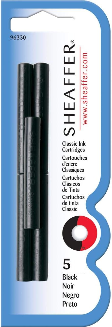 Sheaffer Skrip Fountain Pen Classic Ink Cartridge - Black (five per card)